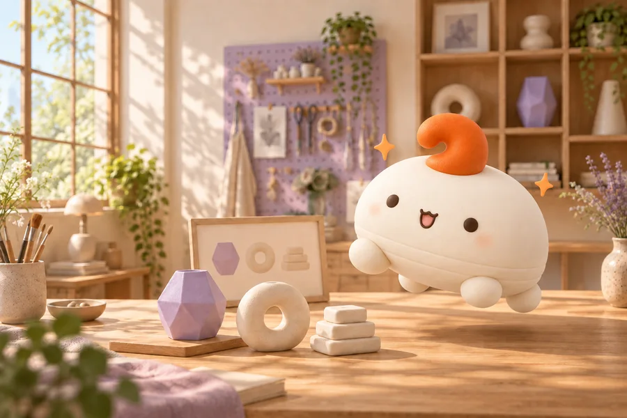 Tranh ý tưởng Pukusaku nhảy cùng những ngôi sao nhỏ trong xưởng ngập nắng